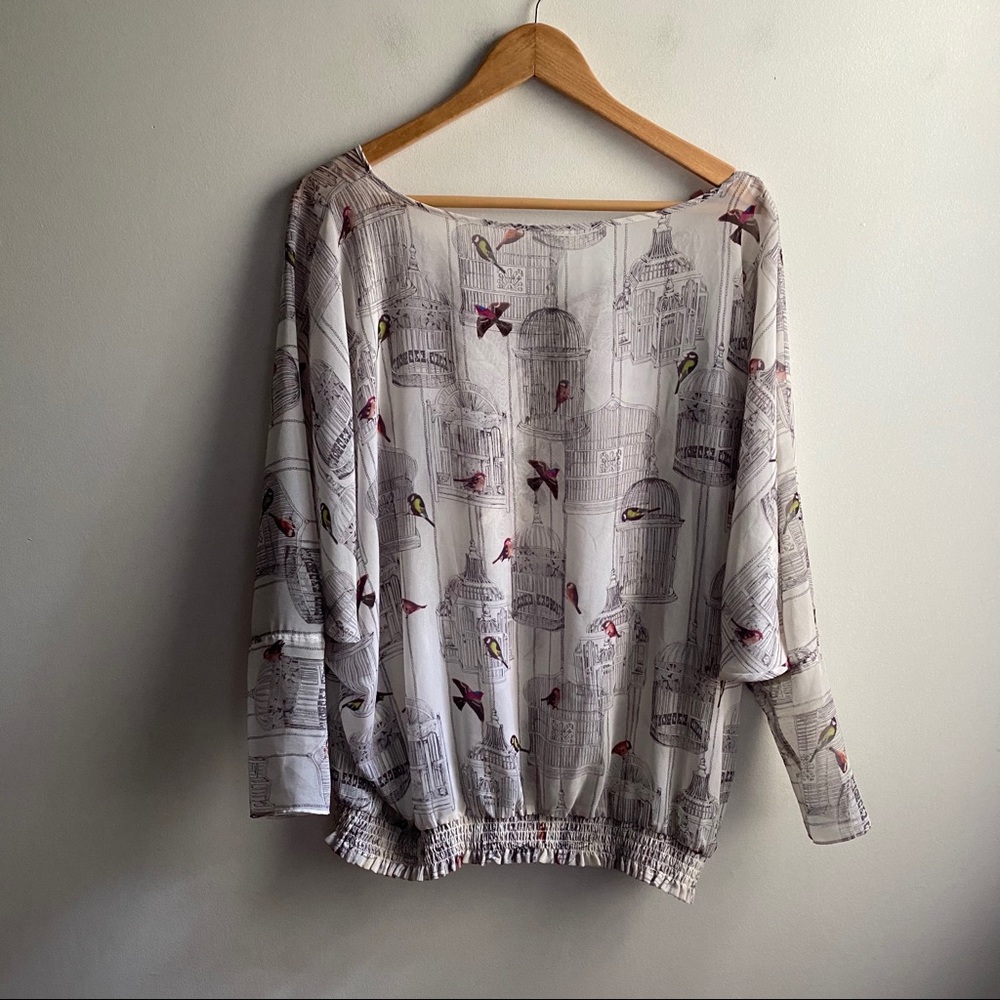 NWT Ted Baker London cream birdcage batwing top